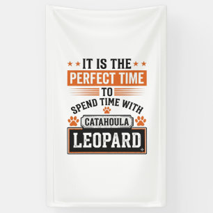 Catahoula Luipaard Hond Vintage Tijd Shirt Ontwerp Spandoek