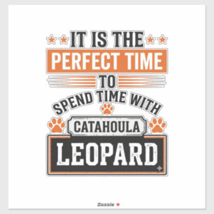 Catahoula Luipaard Hond Vintage Tijd Shirt Ontwerp Sticker