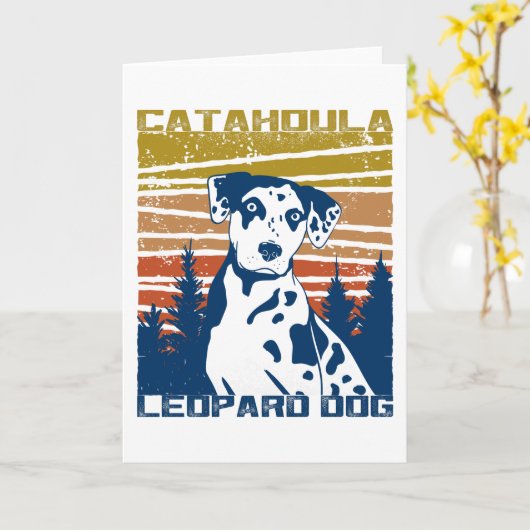 Catahoula Luipaardhond Cadeau Idee Kaart (Gele Bloem)