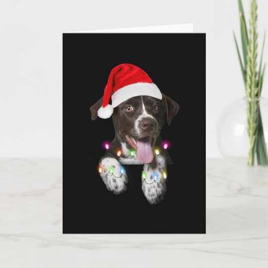 Catahoula-puppy zittend kerstlicht kaart (Voorkant)