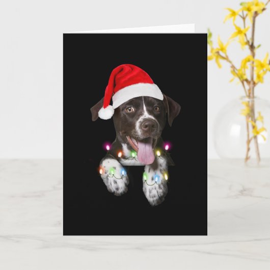 Catahoula-puppy zittend kerstlicht kaart (Gele Bloem)