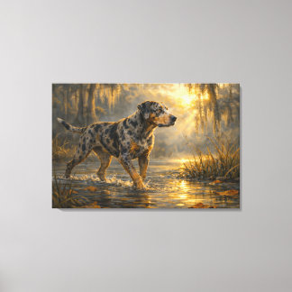 Catahoula Sunrise | Jachthond Kunst | Opgespannen Canvas Afdruk