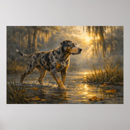 Catahoula Sunrise | Jachthond Kunst | Poster (Voorkant)