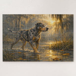 Catahoula Sunrise Jachthond Kunst Puzzel