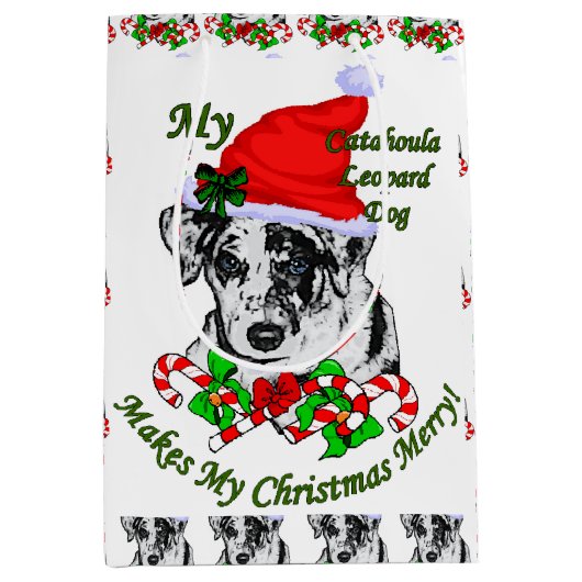 Catahula Luipaard Liefhebbers Kerstmis Medium Cadeauzakje (Voorkant)