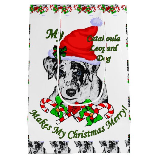 Catahula Luipaard Liefhebbers Kerstmis Medium Cadeauzakje (Achterkant)