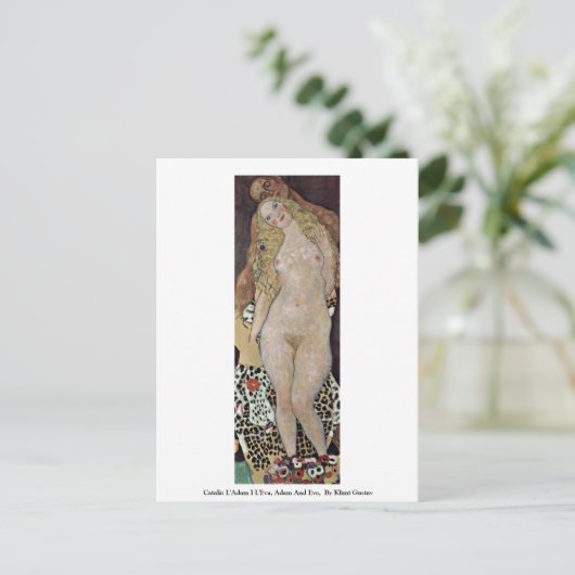 Català: L'Adam I L'Eva, Adam en Vooravond Briefkaart (Staand voorkant)