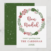 Catalaans Prettig kerstfeest, op maat gemaakt Feestdagenkaart (Voorkant / Achterkant)