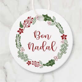 Catalaans Prettig Kerstmis, Bon Nadal, Gepersonali Bedankjes Labels