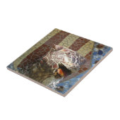 Catalaans wapen - Gaudi Mosaic Tile Tegeltje (Zijkant)