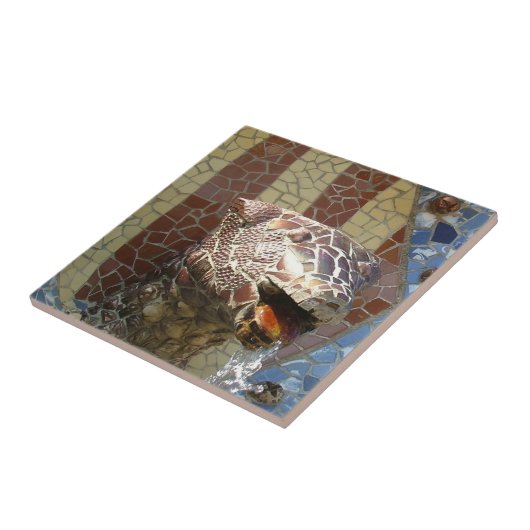 Catalaans wapen - Gaudi Mosaic Tile Tegeltje (Zijkant)