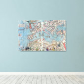 Catalaanse atlas: Detail of North Africa and Europ Canvas Afdruk (Insitu (Houten vloer))