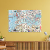 Catalaanse atlas: Detail of North Africa and Europ Canvas Afdruk (Insitu (Woonkamer))