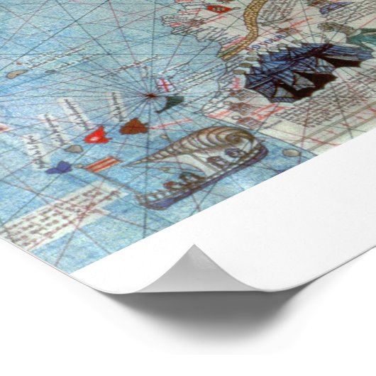 Catalaanse atlas: Detail of North Africa and Europ Poster (Hoek)