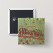 Catalaanse atlas, met details vierkante button 5,1 cm (Voorkant /achterkant)