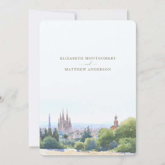 Catalaanse Charm Barcelona Save-the-Date Uitnodigi Kaart (Achterkant)