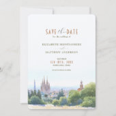 Catalaanse Charm Barcelona Save-the-Date Uitnodigi Kaart (Voorkant)
