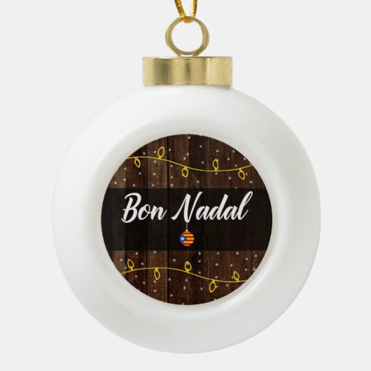 Catalaanse kerst, Estelades, Bon Nadal Keramische Bal Ornament (Voorkant)