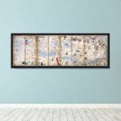 Catalaanse panellaatlas van Abraham Cresques (1375 Canvas Afdruk (Insitu (Houten vloer))