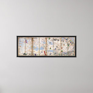 Catalaanse panellaatlas van Abraham Cresques (1375 Canvas Afdruk