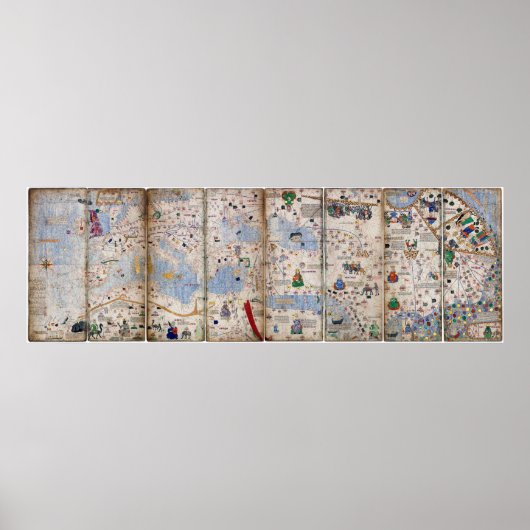 Catalaanse panellaatlas van Abraham Cresques (1375 Poster (Voorkant)