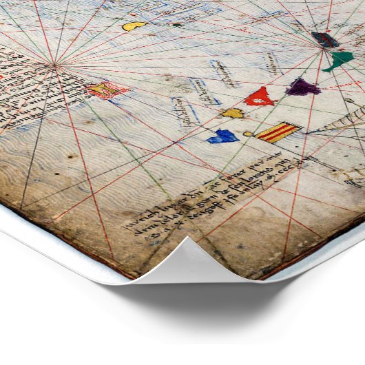 Catalaanse panellaatlas van Abraham Cresques (1375 Poster (Hoek)