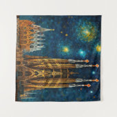 Catalaanse sterrenhemel | Gaudí ontmoet Van Gogh Wandkleed (Voorkant (horizontaal))