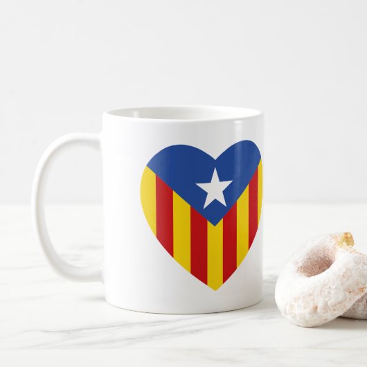 Catalaanse vlag Heart Koffiemok (Met donut)