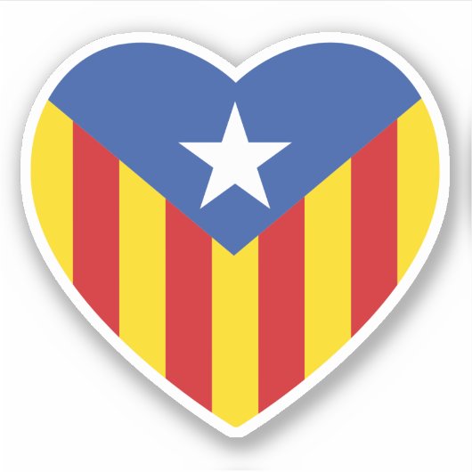 Catalaanse vlag Heart Sticker (Voorkant)