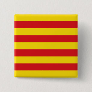 Catalaanse vlag vierkante button 5,1 cm