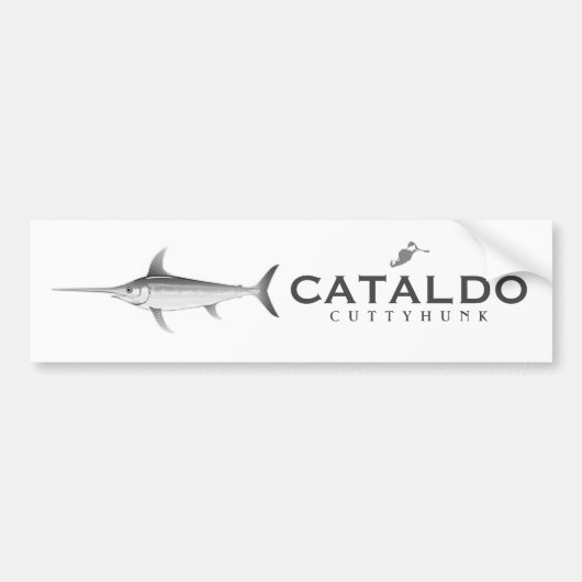Cataldo Cuttyhunk Golf Cart Sticker Black White (Voorkant)
