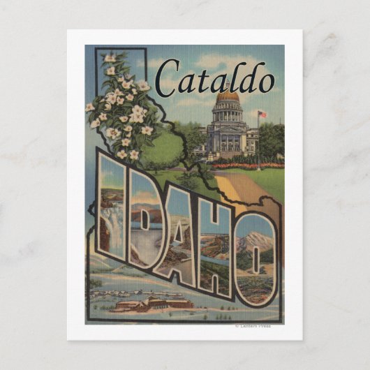 Cataldo, Idaho - Grote letterscènes Briefkaart (Voorkant)