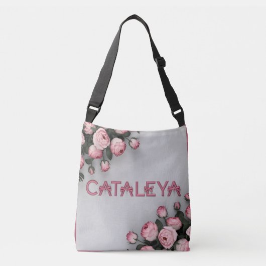 CATALEYA geborduurd Roos Canvas tas (Voorkant)