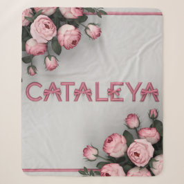 CATALEYA Geborduurd Roos Sierkussen & Deken