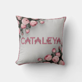CATALEYA Geborduurd Roos Sierkussen & Deken