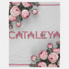 CATALEYA Geborduurd Roos Sierkussen & Deken