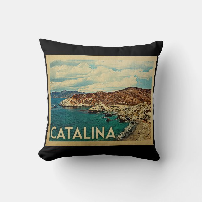 Catalina California Vintage Travel Kussen (Voorkant)