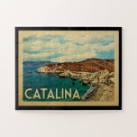 Catalina California Vintage Travel Legpuzzel<br><div class="desc">Catalina Island California design in Vintage Travel-stijl met een prachtig Pacifisch uitzicht van het eiland.</div>