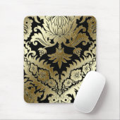 CATALINA DAMASK IN GOLD OP BLACK MUISMAT (Met muis)