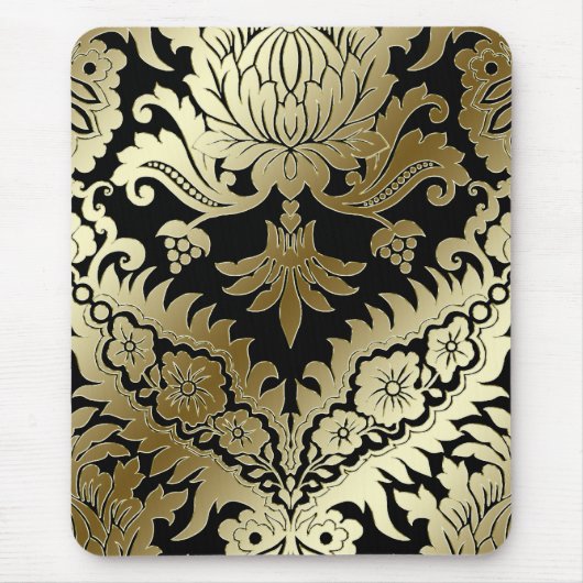 CATALINA DAMASK IN GOLD OP BLACK MUISMAT (Voorkant)