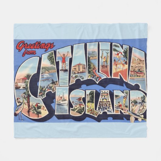 Catalina Eiland Begroeting Fleece Deken (Voorkant (Horizontaal))