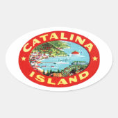  Catalina-eiland Californië Ovale Sticker (Voorkant)