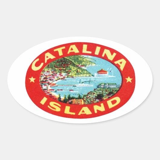  Catalina-eiland Californië Ovale Sticker (Voorkant)