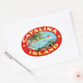  Catalina-eiland Californië Ovale Sticker (Envelop)