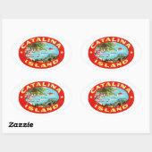  Catalina-eiland Californië Ovale Sticker (Vel)