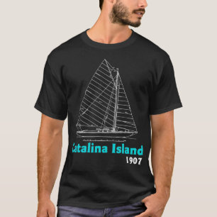 Catalina Eiland Zeilen  zeilboot Blauwdruk T-shirt