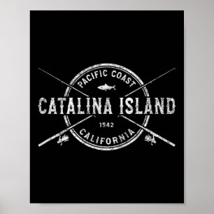 Catalina Island Ca Antieke Gekruiste Vissenstokken Poster