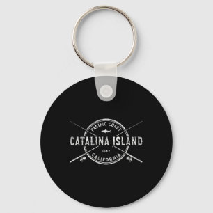 Catalina Island Ca Vintage Gekruiste Vissenstokken Sleutelhanger