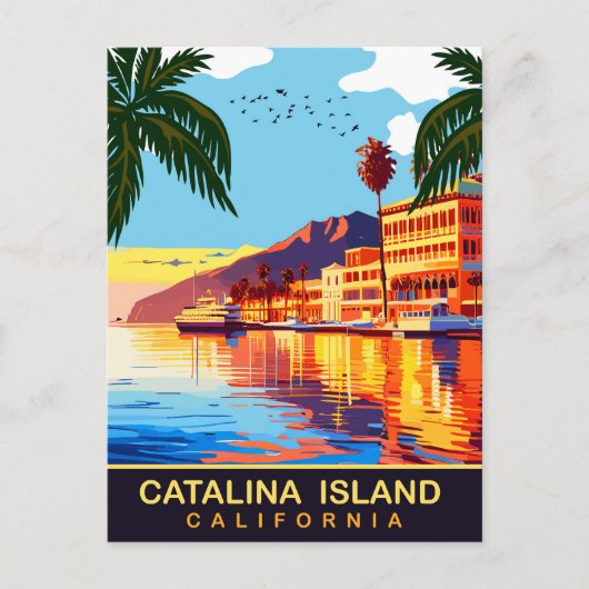 Catalina Island, CA, Waterreflecties, Reizen Briefkaart (Voorkant)