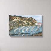 Catalina Island, CA Waterverf Painting op Canvas (Voorkant)